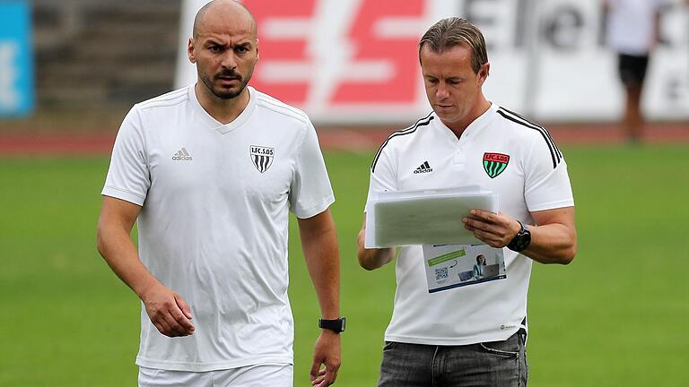 Gehen die Ideen derzeit nicht aus: FC-05-Coach Marc Reitmaier (rechts) und seinem spielenden Co-Trainer Adam Jabiri.