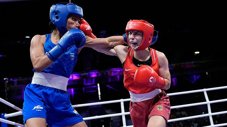 Paris 2024 - Boxen       -  Maxi Klötzer (r) erreicht bei ihrer Olympia-Premiere nicht die zweite Runde.