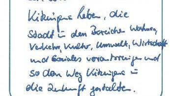 Manfred Pauls Wahlaussage auf einem Bierdeckel. Manfred Pauls Wahlaussage auf einem Bierdeckel.