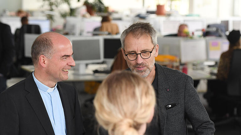 Bischof Franz Jung besucht die Redaktion der Main-Post am Heuchelhof.