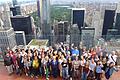 Auf dem Rockefeller-Center in New York gab es für die Musikkapelle Lengfurt ein Erinnerungsfoto vor der Skyline der Millionen-Stadt.