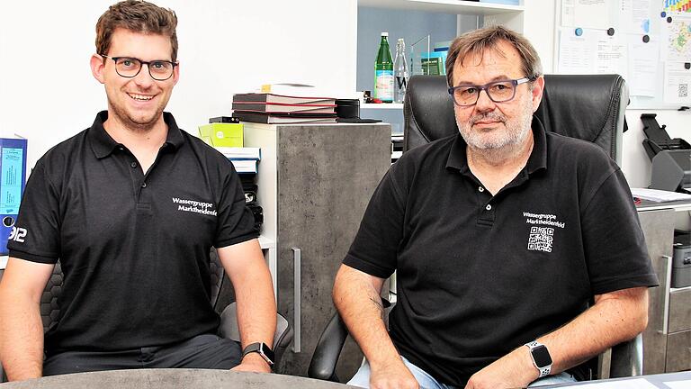 Der Technische Betriebsleiter Simon Franz und der Geschäftsführer Klaus Woitas sind künftig in der neuen Geschäftsstelle der Wassergruppe in der Marktheidenfelder Friedenstraße zu finden.