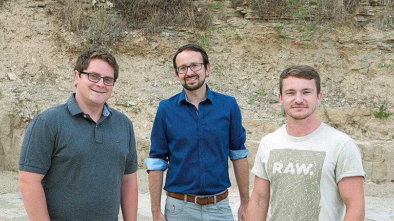 Die zwei Ideengeber für den Muschelgrund und der Organisator für &bdquo;La Cantera&rdquo;: Johannes Hümpfner, Bastian Steinbach, Felix Beck.