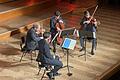 in Streichquartett spielt 'Erinnerungen' (von links.): Die 'Goldmünder' Florian Schötz und Pinchas Adt (Violine), Christoph Vandory (Viola) und Raphael Paratore (Violoncello).       -  in Streichquartett spielt 'Erinnerungen' (von links.): Die 'Goldmünder' Florian Schötz und Pinchas Adt (Violine), Christoph Vandory (Viola) und Raphael Paratore (Violoncello).