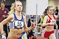 An ihr führt kein Weg vorbei: Jessica Schottorf (links) vom TSV Bad Kissingen schaffte bei den bayerischen Meisterschaften auch im Sprint den Durchbruch. Neben dem Sieg im Hürdenlauf durfte sie sich zudem über Silber im Finale über 60 Meter freuen.