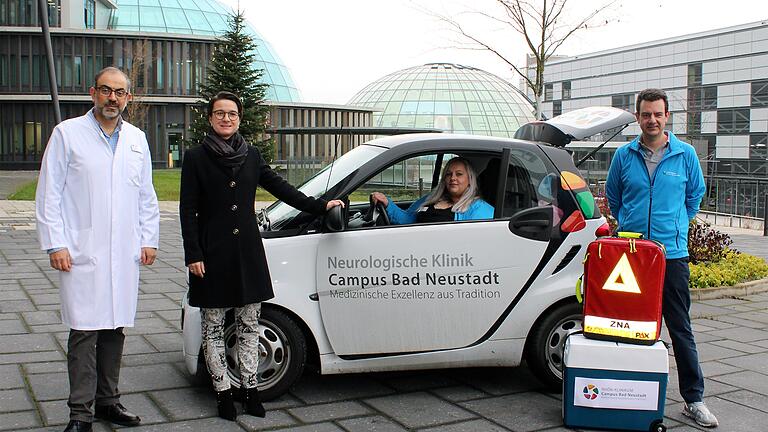 Startklar zur Impfung: Das neue mobile Campus-Impfteam (von links): Dr. Hassan Soda, Sandra Henek, Annekatrin Hauke  und Alexander Schubert.