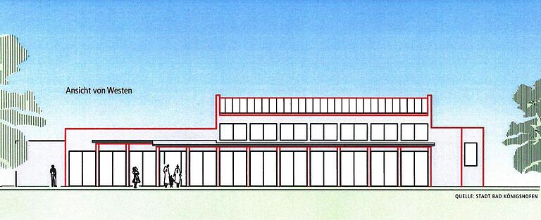 So sieht die Westansicht der neuen Bad Königshöfer Trink- und Wandelhalle aus, für die der Stadtrat jetzt den offiziellen Bauantrag gestellt hat.