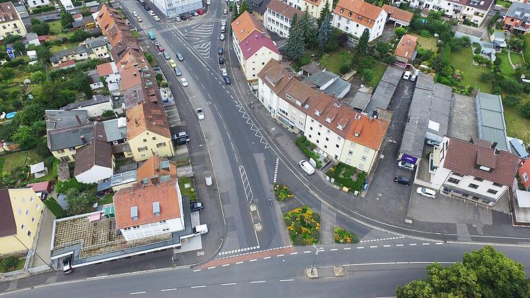 Blick von oben: Die starke Versiegelung des Schelmsrasens in Schweinfurt ist deutlich erkennbar.