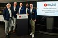 Auf dem Bild (von links): Das alte und neue Präsidium: Robert Aßmann (Vize-Präsident Clubanlagen), Joachim Ruppert (Vize-Präsident Sport), Marcus Traut (Vize-Präsident Jugend), Frank Engel (Vize-Präsident Finanzen), Bernhard May (Präsident Golf Club Würzburg).