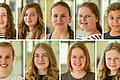 Unterschiedliche Meinungen über Soziale Medien und Apps: (oben v. li.) Charlotte Kuhn, Elena Herbert, Greta Lang, Johanna Feldhäuser, Joy Oduware und (unten v.li.) Julia Fincke, Lea Söllmann, Nele Freudenberger, Zoe Litzke von der Schülerinnenzeitung U-Boot der St.-Ursula-Schule in Würzburg.