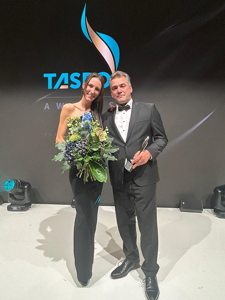 Tochter Sina und Vater Andreas Knaup bei der Verleihung der Taspo-Awards in Berlin.