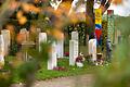 Die Friedhofskultur ist im Wandel: Im Trend sind vor allem kleine, pflegeleichte Urnengräber, wie zum Beispiel auf dem Friedhof in Gochsheim im Landkreis Schweinfurt.&nbsp;