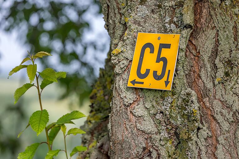 Die Tour ist ausgeschildert. An manchen Stellen fehlt aber das gelbe Logo. Wer auf Nummer sicher gehen will, läuft die Tour mit GPX-Track. Die Tour ist ausgeschildert. An manchen Stellen fehlt aber das gelbe Logo. Wer auf Nummer sicher gehen will, läuft die Tour mit GPX-Track. 
