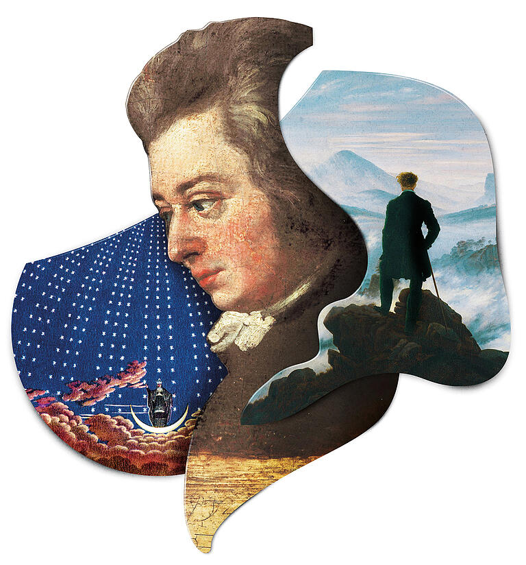 Das Logo des Mozartfests 2019, bei dem der Frage nachgegangen wird, ob Wolfgang Amadeus Mozart ein Romantiker gewesen ist. Das Logo des Mozartfests 2019, bei dem der Frage nachgegangen wird, ob Wolfgang Amadeus Mozart ein Romantiker gewesen ist.