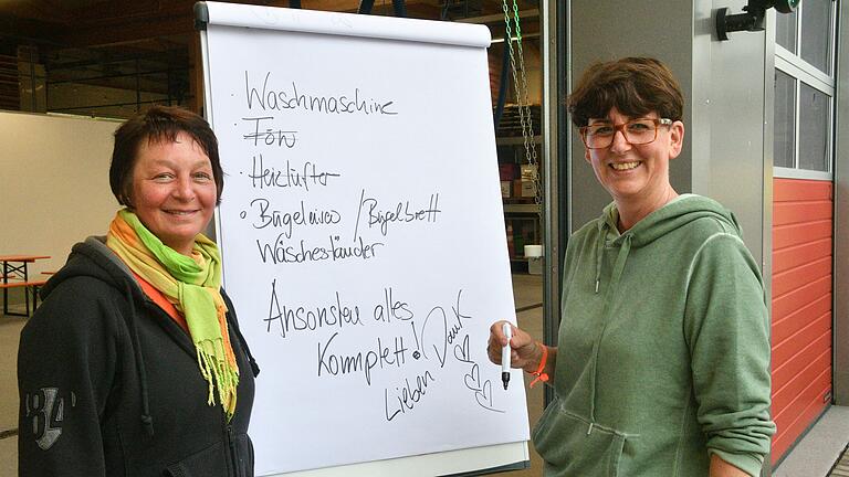 Spendenaktion für das Opfer eines Wohnhausbrandes in Frickenhausen.