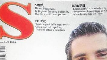Giuseppe Cimarosa auf der Titelseite des Magazins &bdquo;S&ldquo; im Juli 2014. Er hat bei einer Veranstaltung seine Verwandtschaft mit dem sizilianischen Superboss Matteo Messina Denaro öffentlich gemacht.