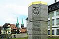 Kiliansplatz: Stadträte reklamieren Beschluss zur neuen Stele       -  So soll die Stauferstele einmal aussehen. Hier das Beispiel aus Bamberg.