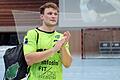Hat seine Tasche gepackt: Lukas Siegler nach dem letzten Spiel für die DJK Rimpar Wölfe in der vergangenen Saison. Der 24-Jährige spielt beim nächsten Wölfe-Gegner TuS Ferndorf und steckt mit den Südwestfalen in der Zweiten Bundesliga tief im Abstiegskampf.