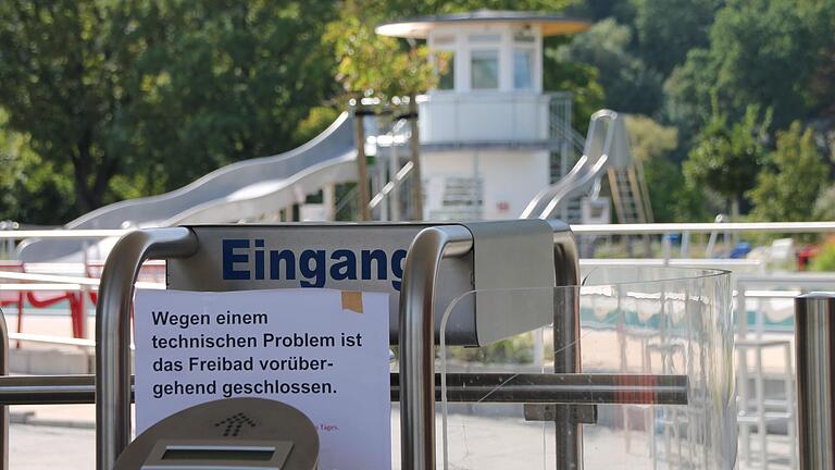 Das Freibad Karlstadt war am Dienstag vorübergehend gesperrt. Das Freibad Karlstadt war am Dienstag vorübergehend gesperrt.