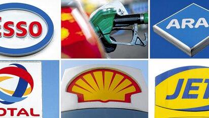 Ölmultis im Visier: Die Logos von Esso, Aral, Total, Shell und Jet.