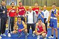 Unterfrankens Abordnung in Alzey: (hinten von links) Trainer Alexander Plättner (BC 77 Bad Kissingen), Betreuer Jeremy Bursalioglu, Marcel Steidle (beide Boxteam Tommy Würzburg), Hans Bales  (Bezirkssportwart), Maik Dreßler (Bezirksjugendwart), Illja Sraboda, Trainerin Tanja Sraboda (beide KSV Kitzingen), Felix Fay (Sportfreunde WVV) sowie (vorne von links) Georgi Nadoev und Namig Mammedov (beide BC 77 Bad Kissingen).