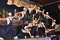 Das Männerballett 'Helaukopters' trat bei der Büttensitzung in Ermershausen auf.