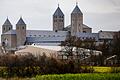 Die Abteikirche Münsterschwarzach. Das Benediktinerkloster ist derzeit von einem Corona-Ausbruch betroffen.