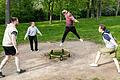 Symbolbild:&nbsp; Mit den ersten Sonnenstrahlen taucht auch die Freizeitaktivität und Trendsportart 'Roundnet' wieder im Würzburger Ringpark auf.&nbsp;&nbsp;