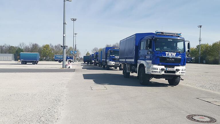 Corona-Transportlogistik des THW im April 2020.