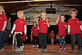 Auch die kleinsten Aktiven vom TTC Kinderturnen zeigten beim Kommers zum 40-jährigen Gründungsjubiläum des TTC Waldbrunn auf der Bühne, wie sie sich sportlich betätigen.