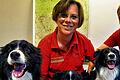 Feine Nasen: Petra Acker trainiert in ihrem Übungsraum in Hambrücken mit ihrem Schimmelpilz-Spürhund, der sechs Jahre alten Border-Collie-Hündin Naila. Acker bildet Hunde zu Schimmelpilz-Spürhunden aus.