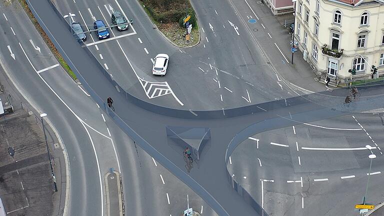 Jetzt wieder vom Tisch: Visualisierung der ehemals geplanten Radbrücke im Bereich Leistenstraße.