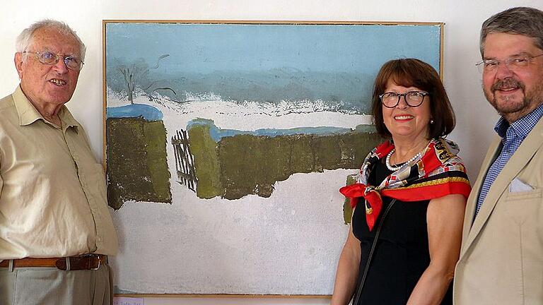 Links der Maler Robert Reiter, Galeristin Angelika Müllner-Pianka und Dr. Erich Schneider. Links der Maler Robert Reiter, Galeristin Angelika Müllner-Pianka und Dr. Erich Schneider.