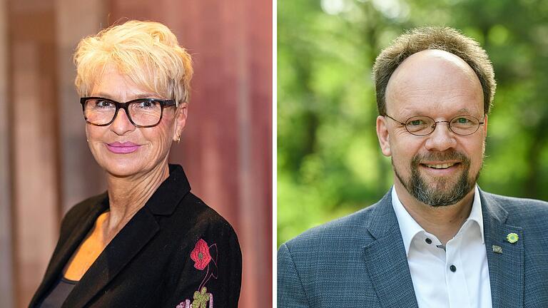 Duell um das Direktmandat im Stimmkreis Würzburg-Stadt: Eine aktuelle Umfrage sieht Herausforderin Andrea Behr von der CSU (links) vor dem amtierenden Stimmkreis-Abgeordneten, Patrick Friedl von den Grünen. Duell um das Direktmandat im Stimmkreis Würzburg-Stadt: Eine aktuelle Umfrage sieht Herausforderin Andrea Behr von der CSU (links) vor dem amtierenden Stimmkreis-Abgeordneten, Patrick Friedl von den Grünen. 