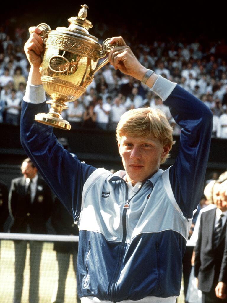 Boris Becker 1985 nach dem Sieg in Wimbledon Boris Becker 1985 nach dem Sieg in Wimbledon