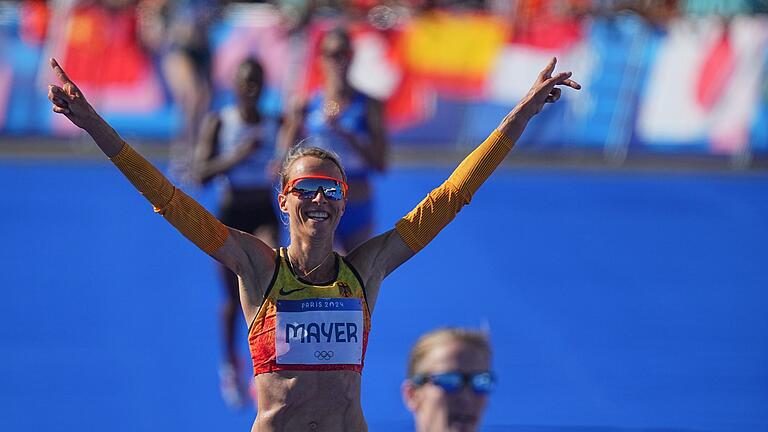 Paris 2024 - Leichtathletik       -  Domenika Mayer war mit ihrem Rennen nicht ganz zufrieden, kämpfte sich aber durch.