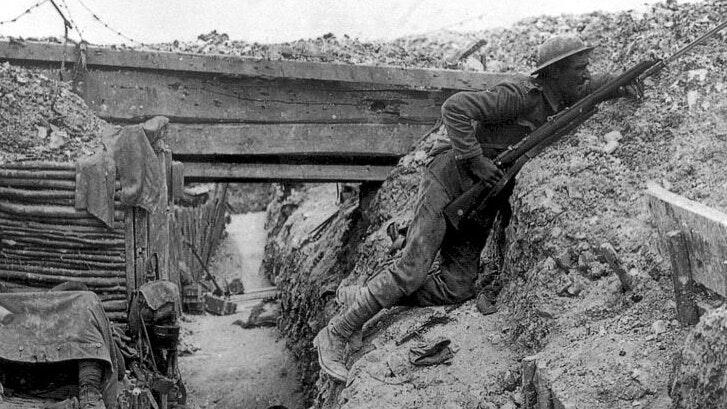 Ein Schützengraben im Ersten Weltkrieg. Ein Schützengraben im Ersten Weltkrieg.