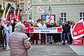 Beschäftigte der Krankenhäuser demonstrierten auf dem Wernecker Marktplatz.