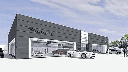 Edle Steine und Glas: So soll es einmal aussehen, das neue Jaguar Land Rover Autohaus in Kürnach.
