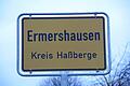Das Ortsschild von Ermershausen.