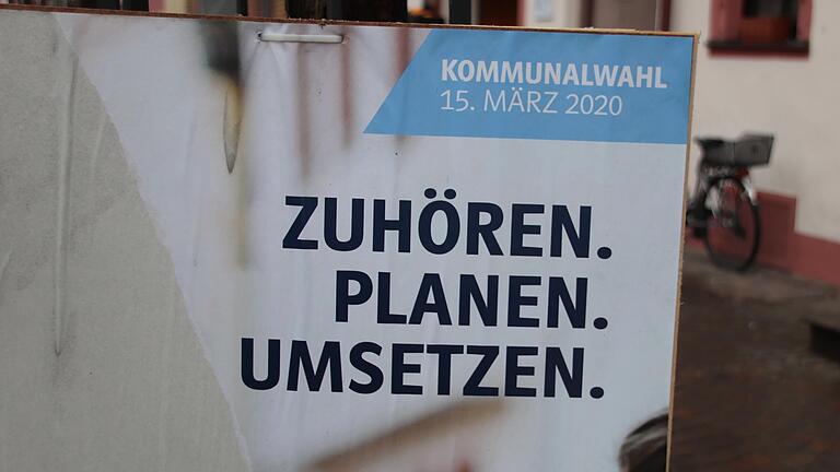 Wahlwerbung in Karlstadt. Wahlwerbung in Karlstadt.