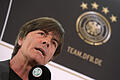 EM-Kader: Vier Neulinge im Aufgebot       -  Bundestrainer Joachim Löw während der Pressekonferenz zur Bekanntgabe des EM-Kaders in der Französischen Botschaft in Berlin.
