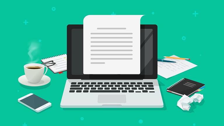 Illustration Schreiben am Computer