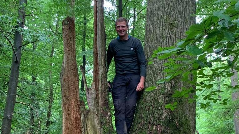 Gerald Klamer im Naturschutzgebiet Rohrberg im Spessart. Gerald Klamer im Naturschutzgebiet Rohrberg im Spessart.