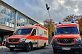 Krankenwagen statt Mannschaftsbusse: Das Regionalliga-Spiel zwischen dem FC 05 Schweinfurt gegen SV Schalding-Heining; Schaldinger Kleinbus war in einen schweren Unfall verwickelt