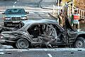 Attentat Alfred Herrhausen       -  November 1989: In diesem Auto starb Deutsche-Bank-Chef Alfred Herrhausen. Die Umstände dieses Anschlags sind bis heute unklar.