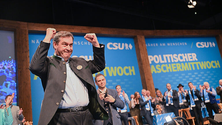 Politischer Aschermittwoch - Bayern CSU.jpeg - Markus Söder beim Politischen Aschermittwoch in der Dreiländerhalle. Politischer Aschermittwoch - Bayern CSU.jpeg - Markus Söder beim Politischen Aschermittwoch in der Dreiländerhalle.