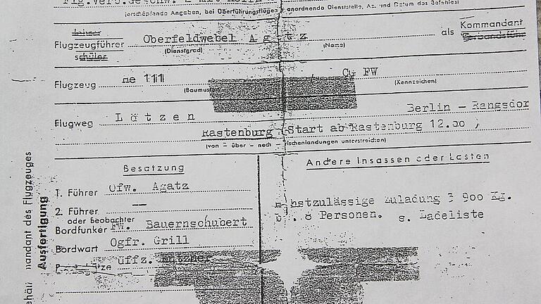 Der Flugbefehl, der beweist, dass Oswald Bauernschubert aus Mechenried tatsächlich gemeinsam mit Stauffenberg aus Ostpreußen nach Berlin flog.