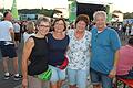 Begeisterte Gäste mit der BR-Radltour: Brigitte Reitmeier, Herta Jaeger, Birgit Probst und Werner Konrad (von links) radelten mit und genossen die Abend-Veranstaltung in Kitzingen.