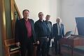 Die Protagonisten des&nbsp; Musikalisch-Literarischen Salons (von links): Komponist Alexander Wolf, Bassbariton Martin Popp, Poet Wolf Wiechert, Hausherr Michael Günther.